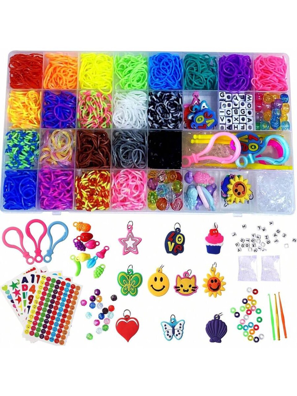 Rubber Band Bracelet Kit Loom Making Kit, Girl Loom Bands Refill Kits